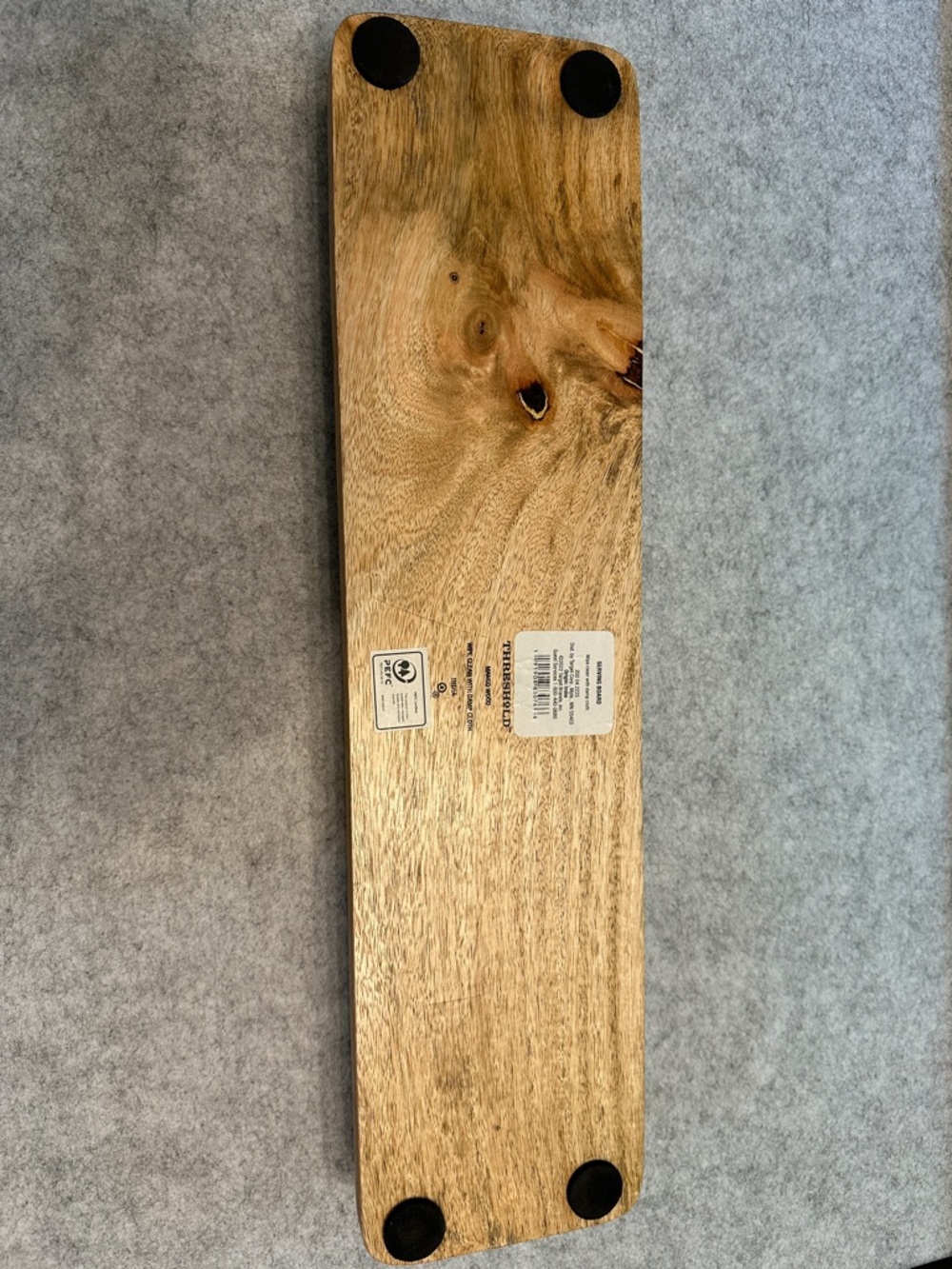 Wood Serving/Charcuterie Board with Brass Handles - Natural Wood - Picture 2 of 5